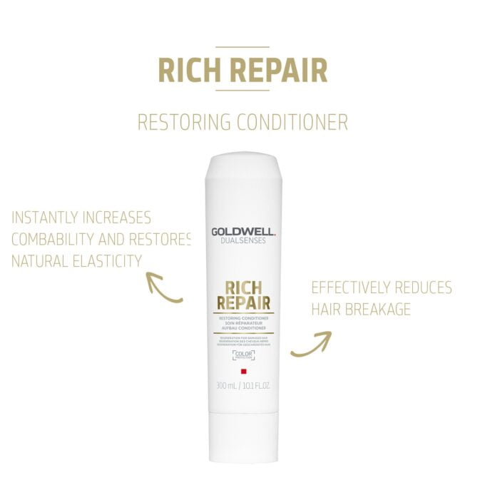 Goldwell Dualsenses Rich Repair Restoring Conditioner 300ml Halo Hair & Skin - rosehipskincare.com.au