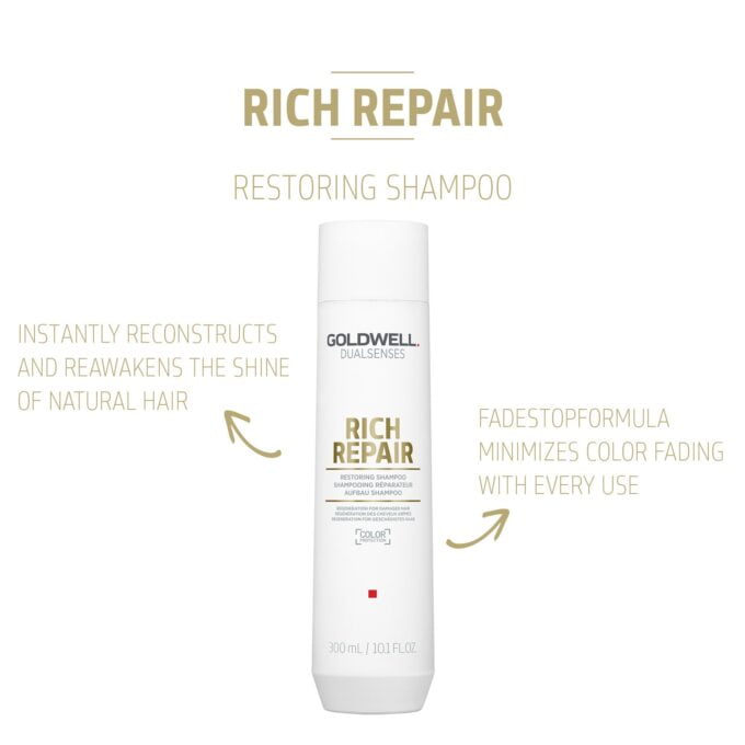 Goldwell Dualsenses Rich Repair Restoring Shampoo 300ml Halo Hair & Skin - rosehipskincare.com.au