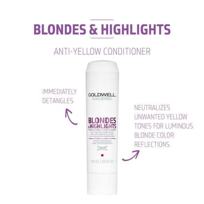 Goldwell Dualsenses Blondes & Highlights Anti-Yellow Conditioner 300ml Halo Hair & Skin - rosehipskincare.com.au