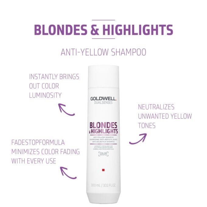 Goldwell Dualsenses Blondes & Highlights Anti-Yellow Shampoo 300ml Halo Hair & Skin - rosehipskincare.com.au